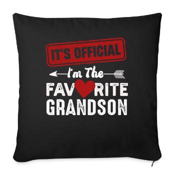 C’est officiel Je suis le petit-fils préféré - Housse de coussin décorative 45 x 45 cm - noir - Devant