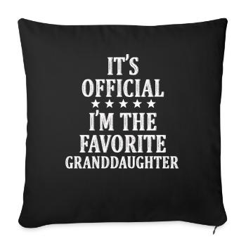 Je suis la petite-fille préférée - Housse de coussin décorative 45 x 45 cm - noir - Devant