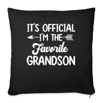 C’est officiel Je suis le petit-fils préféré - Housse de coussin décorative 45 x 45 cm - noir - Devant