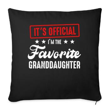 Je suis la petite-fille préférée - Housse de coussin décorative 45 x 45 cm - noir - Devant
