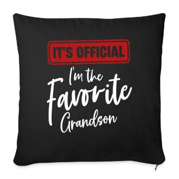 C’est officiel Je suis le petit-fils préféré - Housse de coussin décorative 45 x 45 cm - noir - Devant