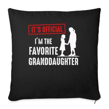 Je suis la petite-fille préférée - Housse de coussin décorative 45 x 45 cm - noir - Devant