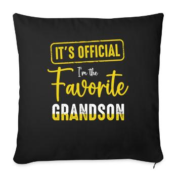 C’est officiel Je suis le petit-fils préféré - Housse de coussin décorative 45 x 45 cm - noir - Devant