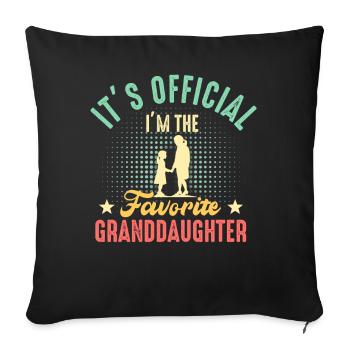 Je suis la petite-fille préférée - Housse de coussin décorative 45 x 45 cm - noir - Devant