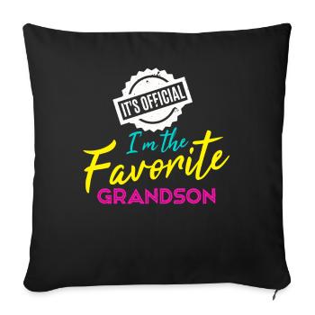 C’est officiel Je suis le petit-fils préféré - Housse de coussin décorative 45 x 45 cm - noir - Devant