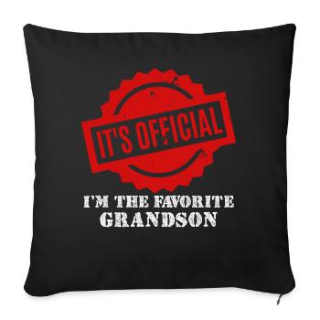 C’est officiel Je suis le petit-fils préféré - Housse de coussin décorative 45 x 45 cm - noir - Devant