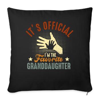 Je suis la petite-fille préférée - Housse de coussin décorative 45 x 45 cm - noir - Devant