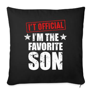 C’est officiel Je suis le fils préféré - Housse de coussin décorative 45 x 45 cm - noir - Devant