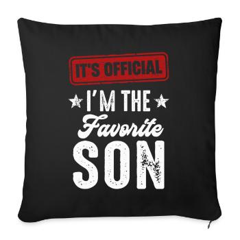 C’est officiel Je suis le fils préféré - Housse de coussin décorative 45 x 45 cm - noir - Devant