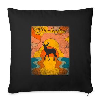 Elk Hunting Elkaholic Hunters - Sofa pillowcase 17,3'' x 17,3'' (45 x 45 cm) - black - Front