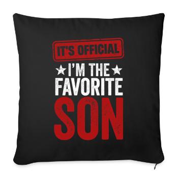 C’est officiel Je suis le fils préféré - Housse de coussin décorative 45 x 45 cm - noir - Devant