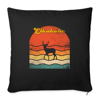 Elk Hunting Elkaholic Hunters - Sofa pillowcase 17,3'' x 17,3'' (45 x 45 cm) - black - Front