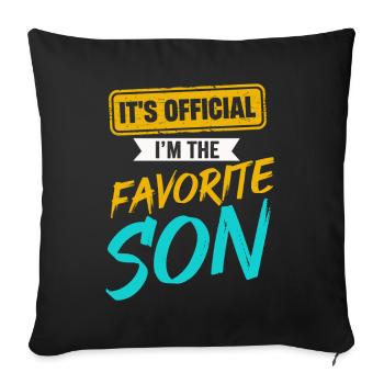 C’est officiel Je suis le fils préféré - Housse de coussin décorative 45 x 45 cm - noir - Devant