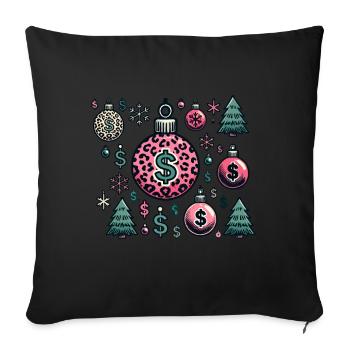Christmas Baubles Dollar Symbols - Sofa pillowcase 17,3'' x 17,3'' (45 x 45 cm) - black - Front