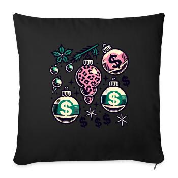 Christmas Money Rain Decor - Sofa pillowcase 17,3'' x 17,3'' (45 x 45 cm) - black - Front