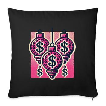 Christmas decorations with dollar signs - Sofa pillowcase 17,3'' x 17,3'' (45 x 45 cm) - black - Front