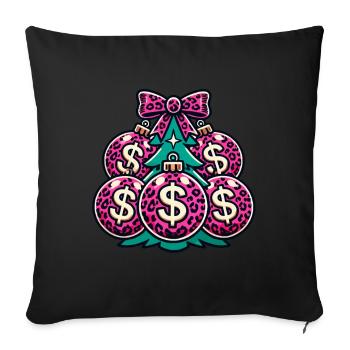 Christmas Tree with Dollar Balls - Sofa pillowcase 17,3'' x 17,3'' (45 x 45 cm) - black - Front