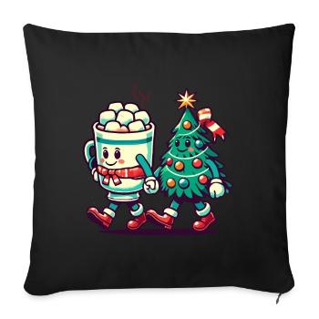 Merry Christmas Retro Style - Sofa pillowcase 17,3'' x 17,3'' (45 x 45 cm) - black - Front