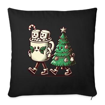 Merry Christmas Retro Style - Sofa pillowcase 17,3'' x 17,3'' (45 x 45 cm) - black - Front