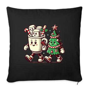 Merry Christmas Retro Style Vintage - Sofa pillowcase 17,3'' x 17,3'' (45 x 45 cm) - black - Front