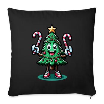 WeMerry Christmas Tree with Candy Canes Retr - Sofa pillowcase 17,3'' x 17,3'' (45 x 45 cm) - black - Front