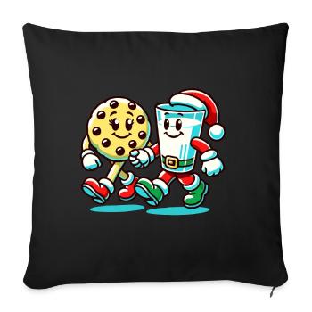 Merry Christmas Time Cookies And Milk - Sofa pillowcase 17,3'' x 17,3'' (45 x 45 cm) - black - Front