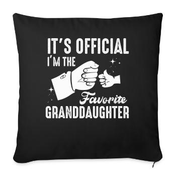 Je suis la petite-fille préférée - Housse de coussin décorative 45 x 45 cm - noir - Devant