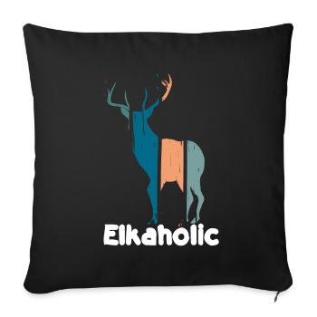 Elk Hunting Elkaholic Hunters - Sofa pillowcase 17,3'' x 17,3'' (45 x 45 cm) - black - Front