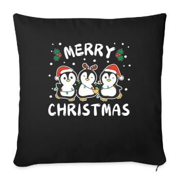 Joyeux Noël Doux Pingouin Noël - Housse de coussin décorative 45 x 45 cm - noir - Devant