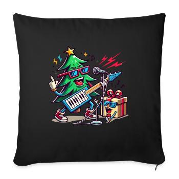 Noël Rétro Rocking Sain - Housse de coussin décorative 45 x 45 cm - noir - Devant