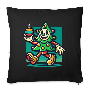 Merry Retro Christmas Tree Cartoon - Sofa pillowcase 17,3'' x 17,3'' (45 x 45 cm) - black - Front