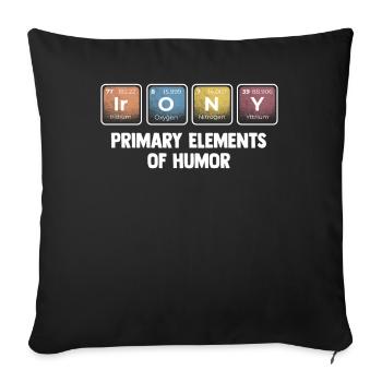 Éléments primaires de l’humour Science Ironie - Housse de coussin décorative 45 x 45 cm - noir - Devant