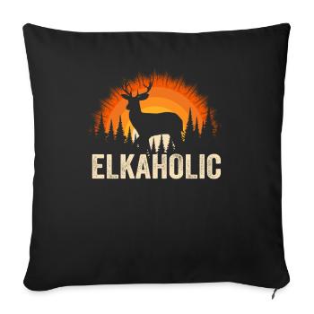 Elk Hunting Elkaholic Hunters - Sofa pillowcase 17,3'' x 17,3'' (45 x 45 cm) - black - Front