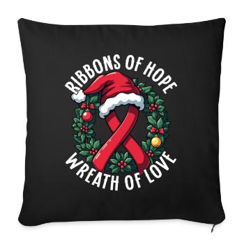 Rubans De L’Espoir Aide-conscience-Noël - Housse de coussin décorative 45 x 45 cm - noir - Devant