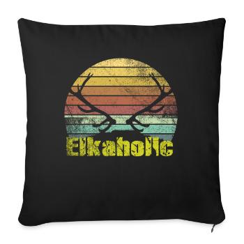 Elk Hunting Elkaholic Hunters - Sofa pillowcase 17,3'' x 17,3'' (45 x 45 cm) - black - Front
