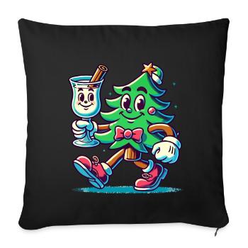 Merry Christmas Tree Retro Style - Sofa pillowcase 17,3'' x 17,3'' (45 x 45 cm) - black - Front