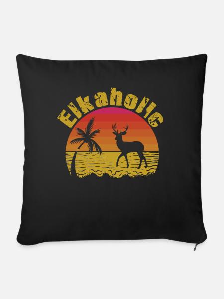 Elchjagd Elkaholische Jäger - Sofakissenbezug 45 x 45 cm - Schwarz