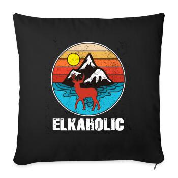 Elk Hunting Elkaholic Hunters - Sofa pillowcase 17,3'' x 17,3'' (45 x 45 cm) - black - Front