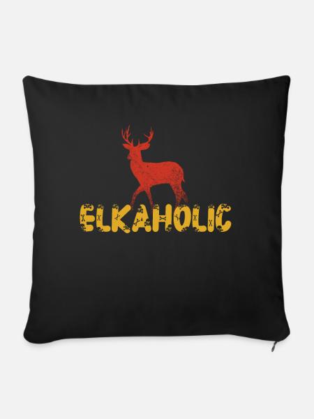 Elchjagd Elkaholische Jäger - Sofakissenbezug 45 x 45 cm - Schwarz