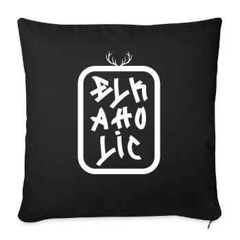 Elk Hunting Elkaholic Hunters - Sofa pillowcase 17,3'' x 17,3'' (45 x 45 cm) - black - Front