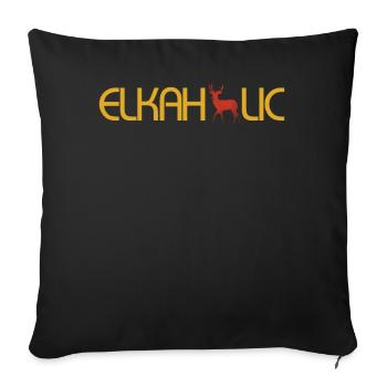Elk Hunting Elkaholic Hunters - Sofa pillowcase 17,3'' x 17,3'' (45 x 45 cm) - black - Front