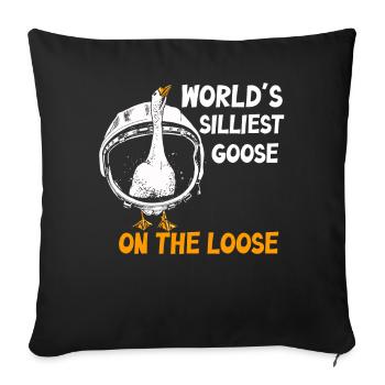 Worlds Silliest Goose On The Loose - Sofa pillowcase 17,3'' x 17,3'' (45 x 45 cm) - black - Front