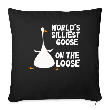 Worlds Silliest Goose On The Loose - Sofa pillowcase 17,3'' x 17,3'' (45 x 45 cm) - black - Front