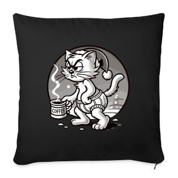 With Coffee Christmas - Sofa pillowcase 17,3'' x 17,3'' (45 x 45 cm) - black - Front