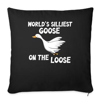 Worlds Silliest Goose On The Loose - Sofa pillowcase 17,3'' x 17,3'' (45 x 45 cm) - black - Front