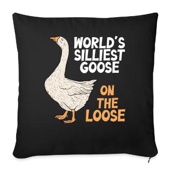 Worlds Silliest Goose On The Loose - Sofa pillowcase 17,3'' x 17,3'' (45 x 45 cm) - black - Front