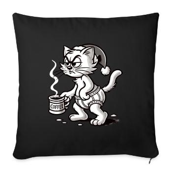 Amateur de café de Noël - Housse de coussin décorative 45 x 45 cm - noir - Devant
