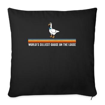 L’oie la plus stupide du monde en liberté - Housse de coussin décorative 45 x 45 cm - noir - Devant
