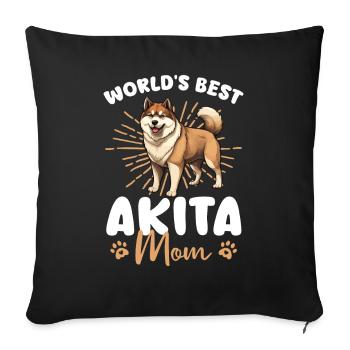 Akita Groovy Akita Mom - Sofa pillowcase 17,3'' x 17,3'' (45 x 45 cm) - black - Front