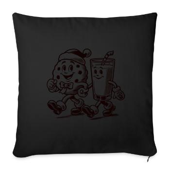 Christmas Vintage Mascot Joy - Sofa pillowcase 17,3'' x 17,3'' (45 x 45 cm) - black - Front